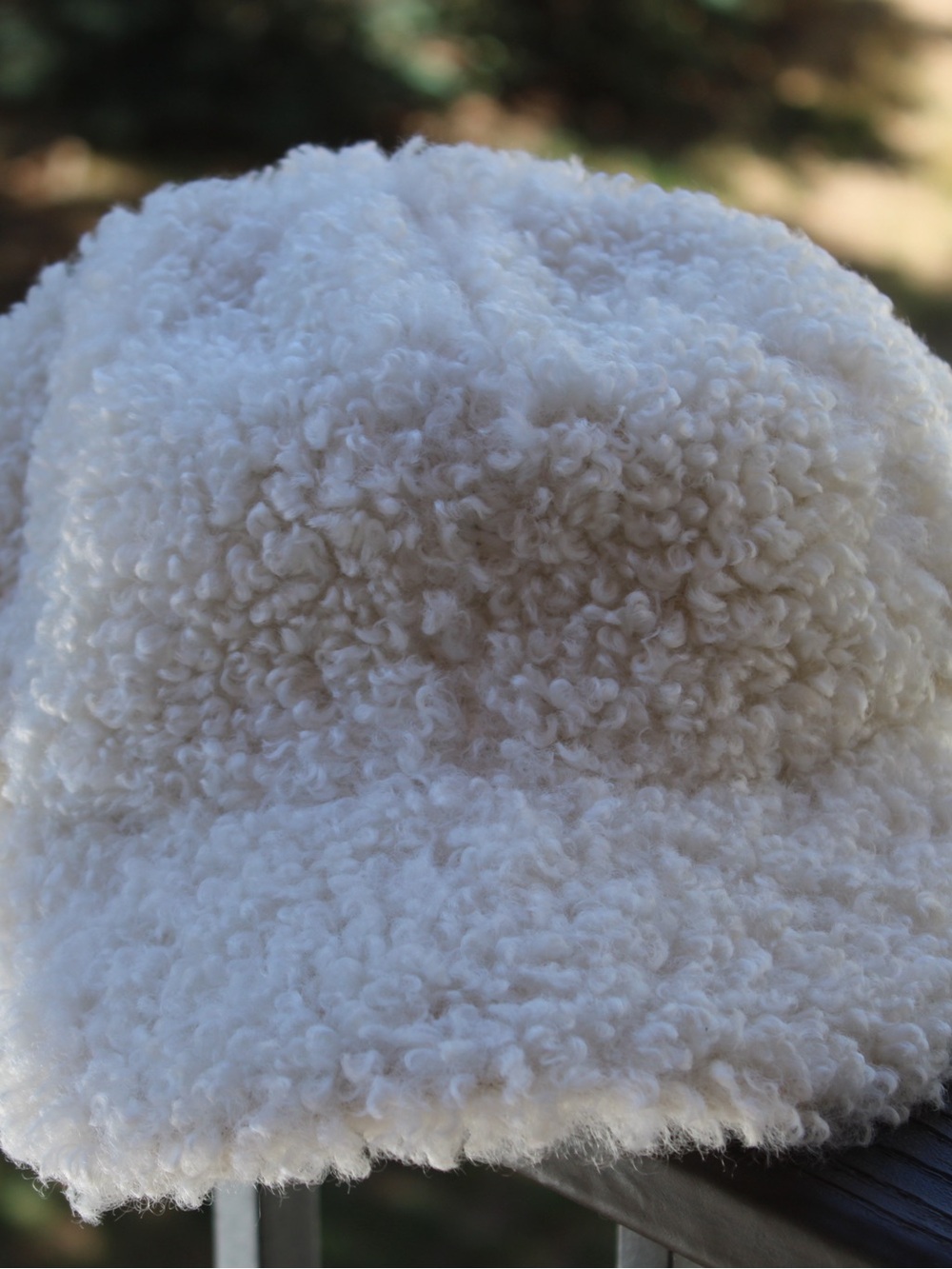 Zara White Faux Shearling Teddy Baseball Cap Hat One Size